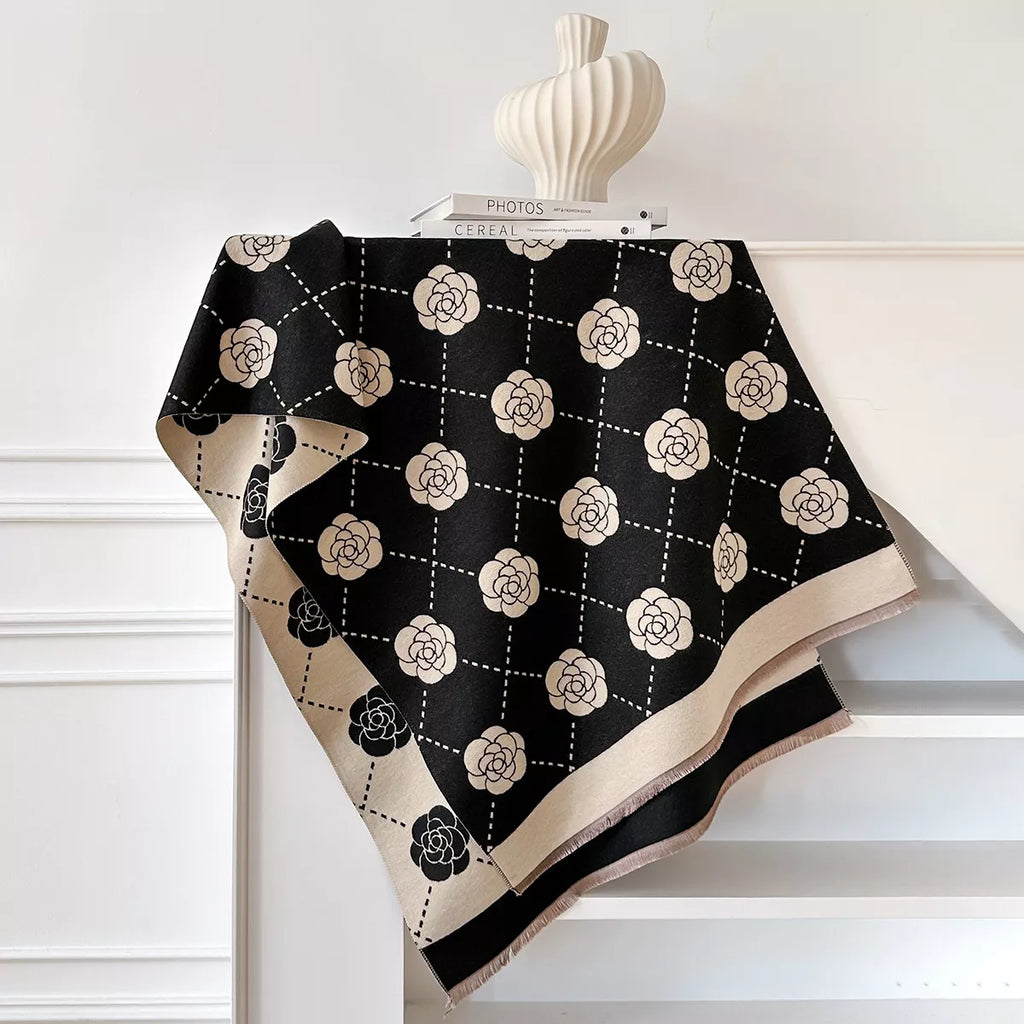Floral Raw Hem Scarf