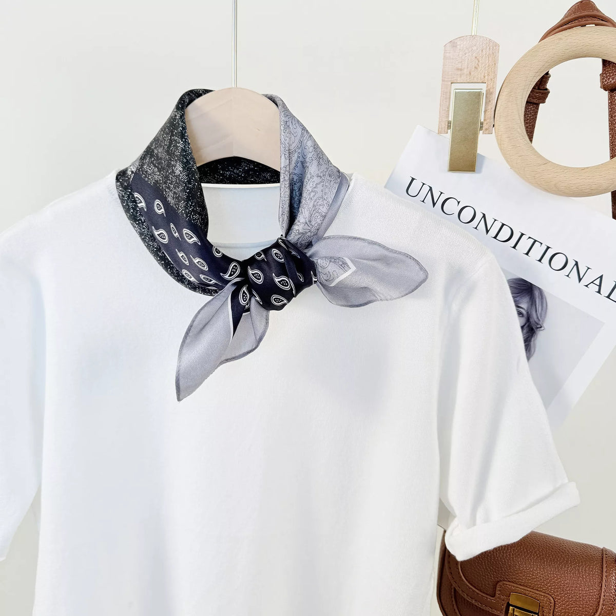 Small Printed Silk Square Scarf