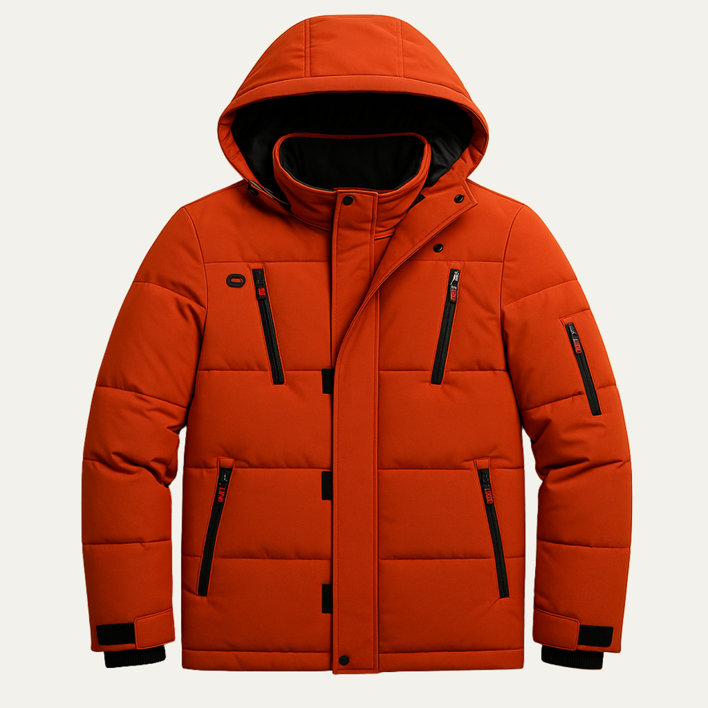Waterproof Insulated Men's Puffer Coat with Hood