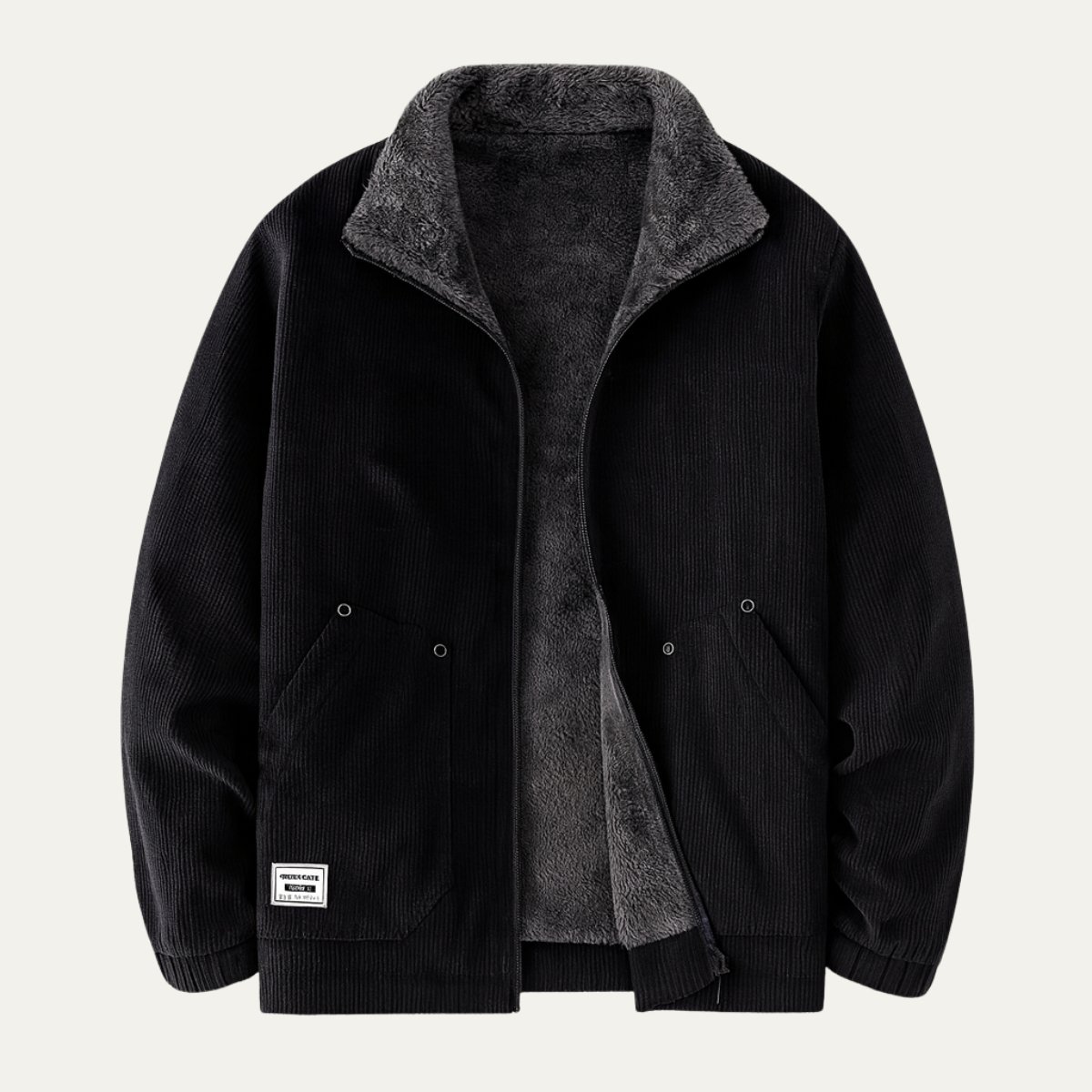 Warm Mens Corduroy Fleece Winter Coat Jacket