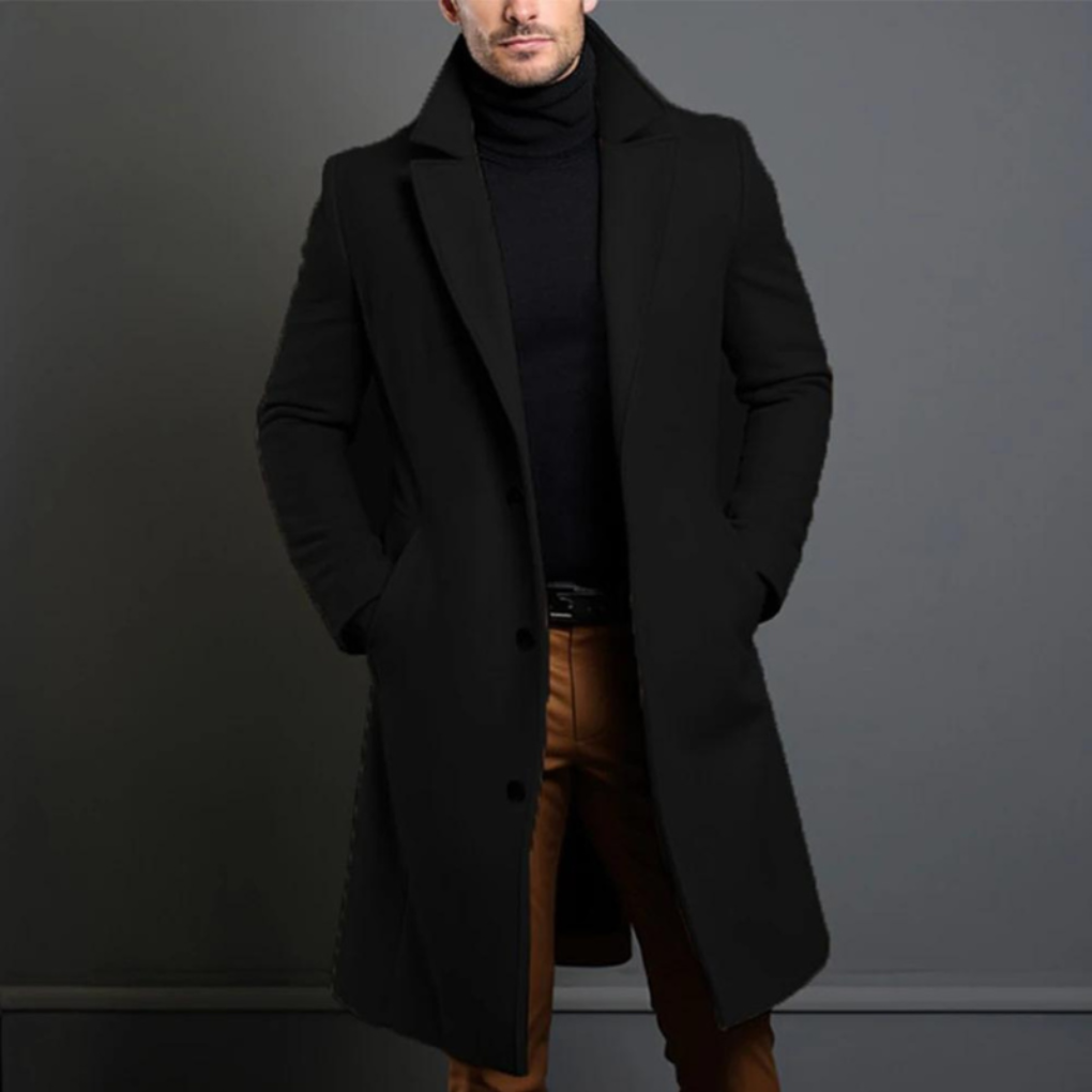 Classic Men's Winter Wool Overcoat