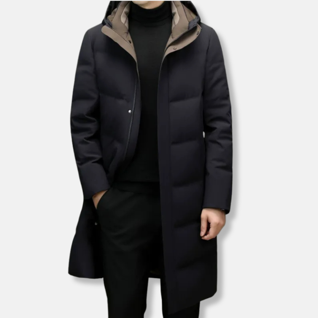 Warm Quilted Long Down Puffer Coat