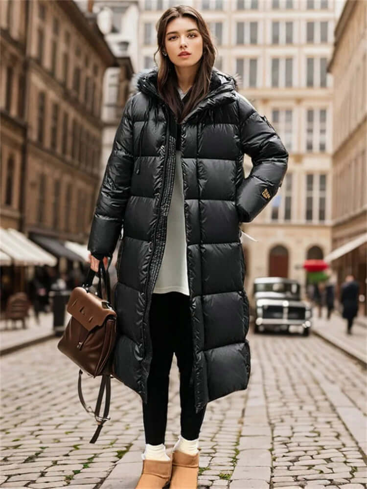 Warm Womens Quilted Padded Parka Jacket Oversized