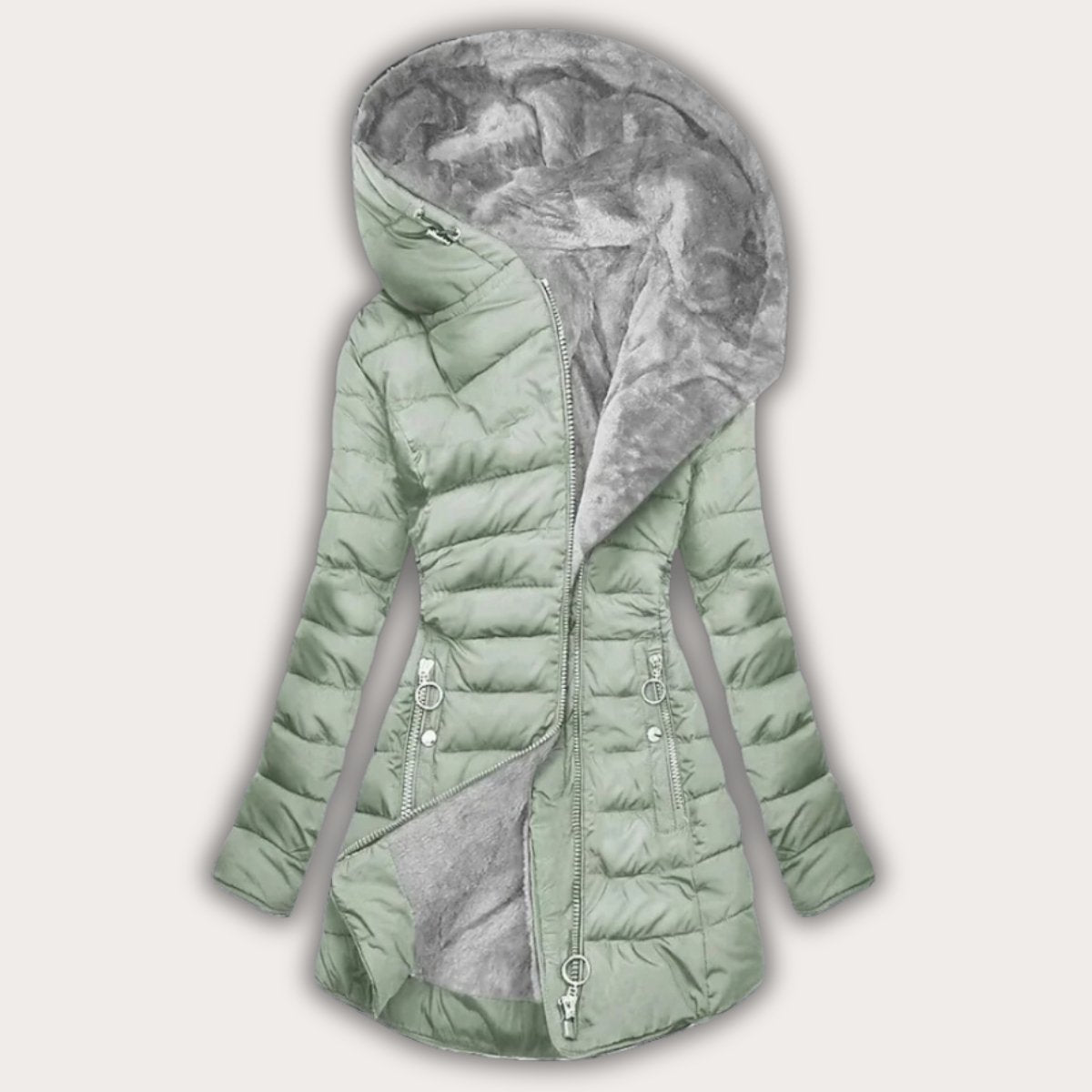 Warm Asymmetrical Puffer Coat for Women