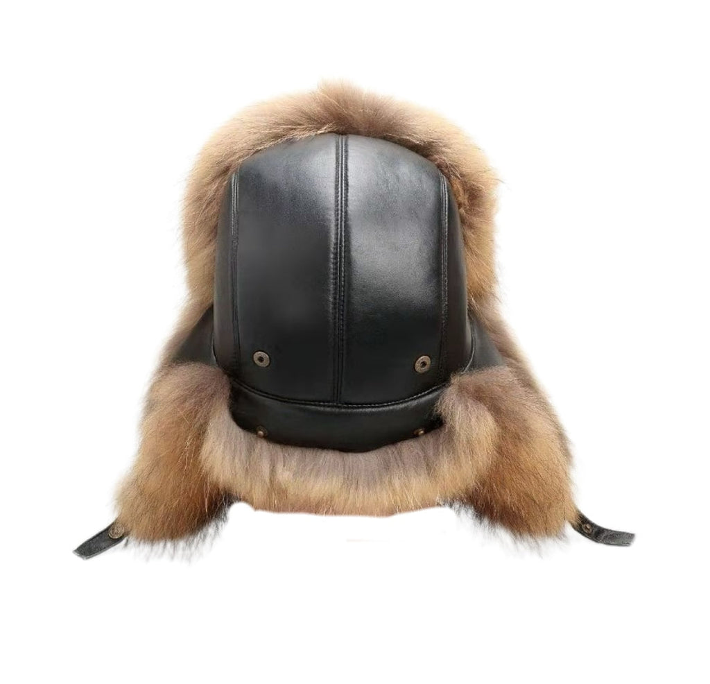 High-Quality Luxury Fox Fur Hat for Men – Warm Ear Protection Winter & Spring Travel Ski Hat