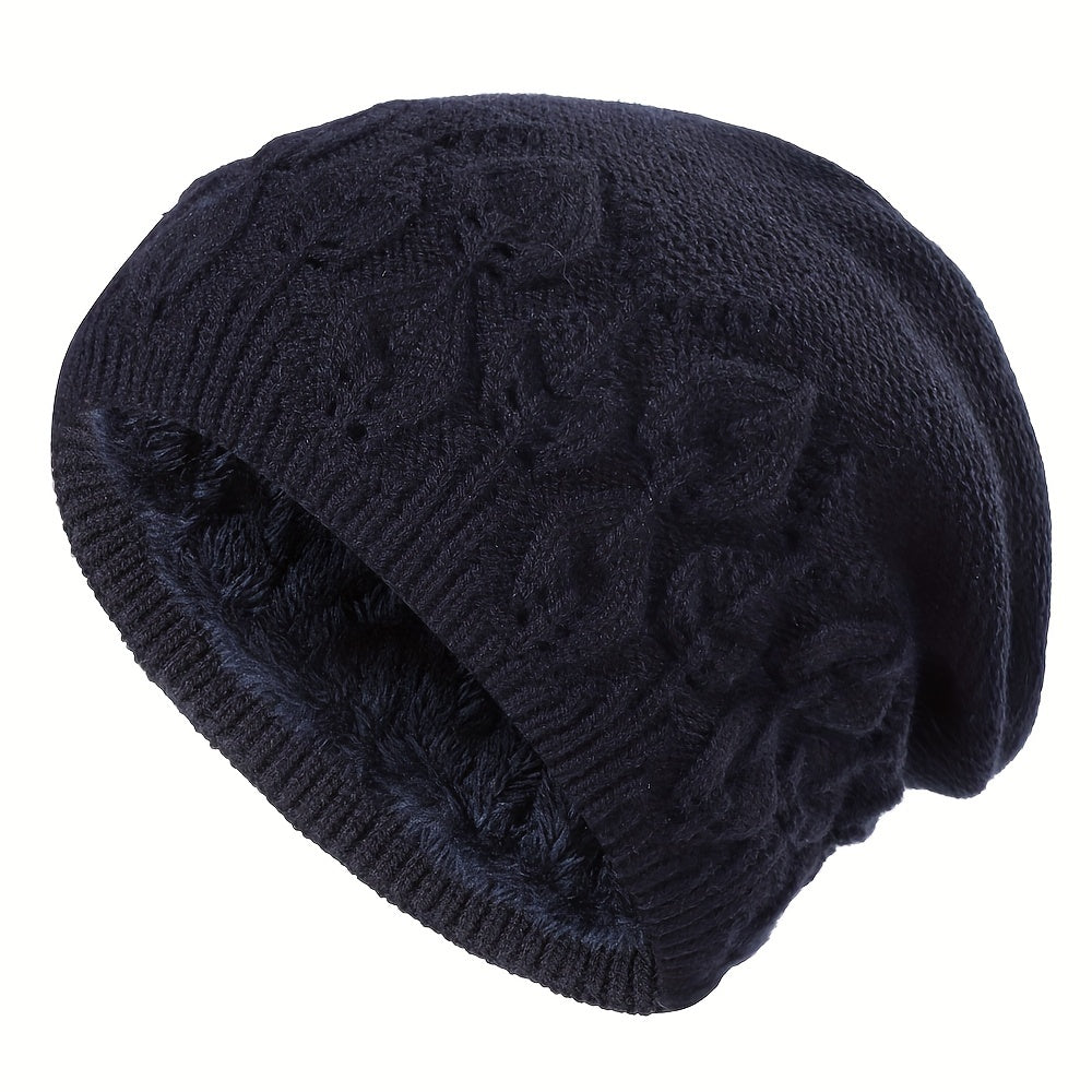 Pandaize Unisex Vintage Knitted Fleece Beanie