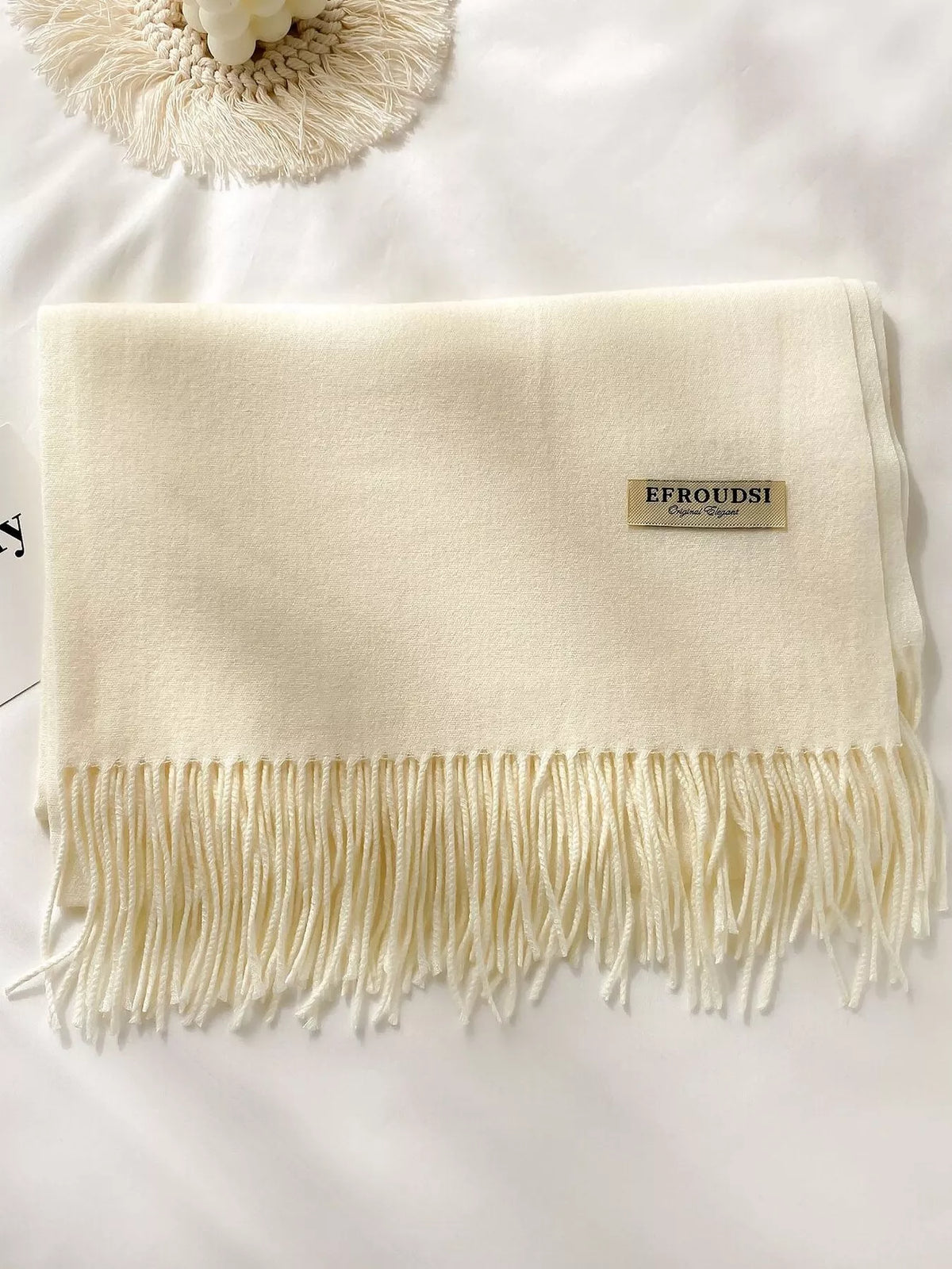 Long Fringe Solid Color Blanket Scarf