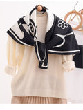 Square Floral Silky Scarf