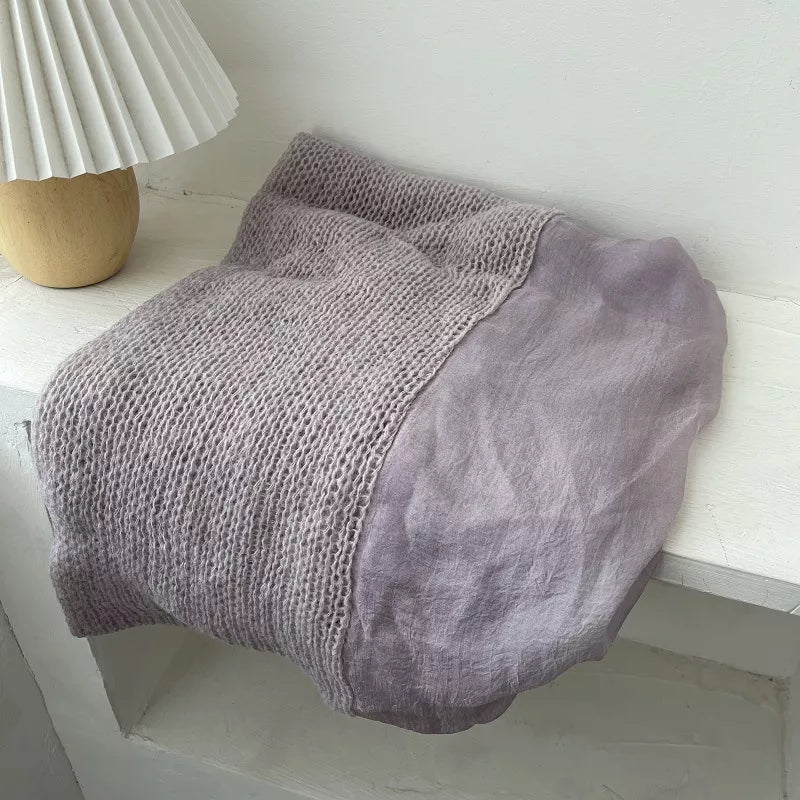 Knitted Scarf with Dyed Edges