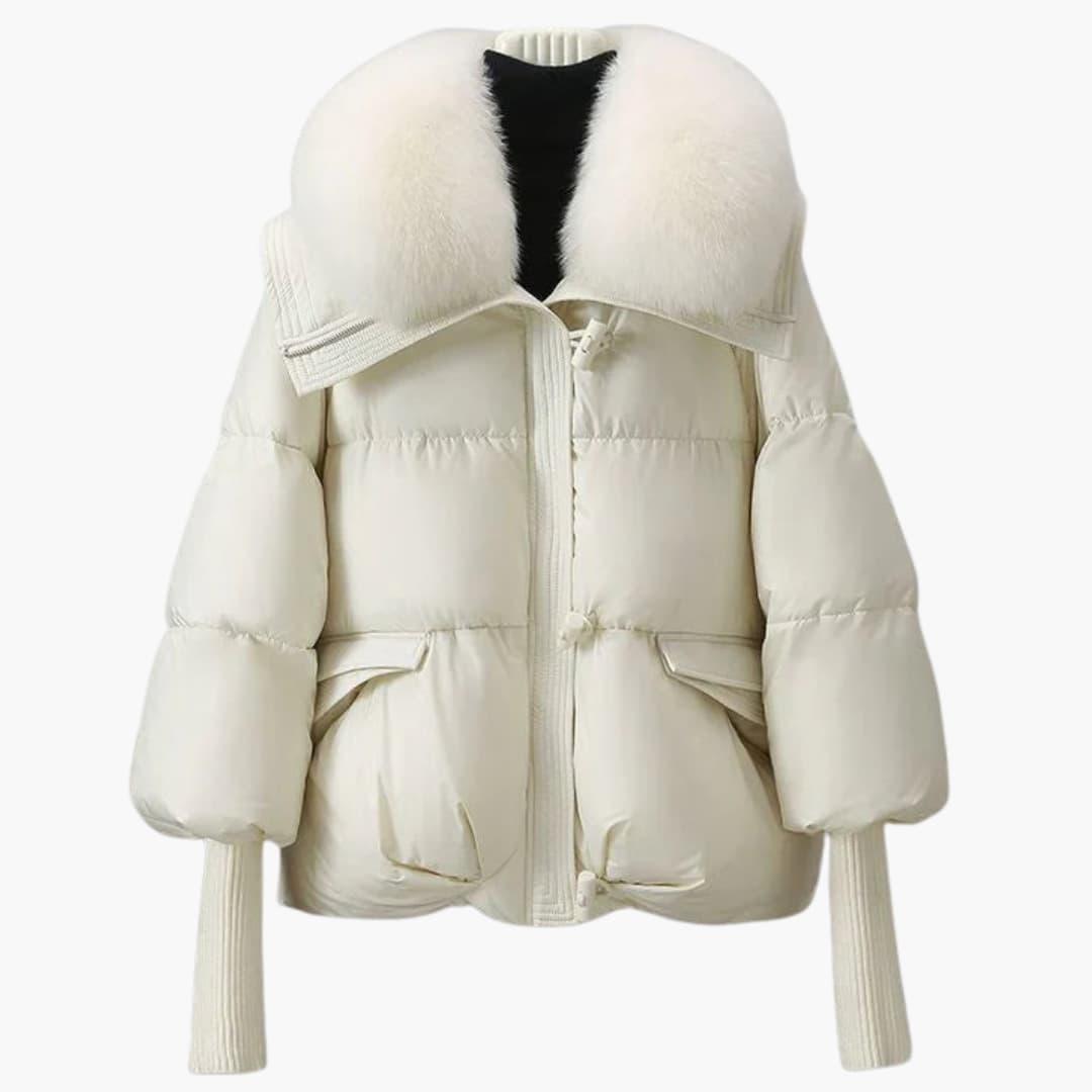 Luxurious Ladies Winter Coat with Faux Fur Trim