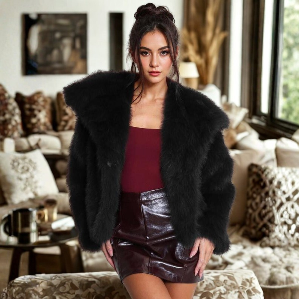 Warm Fuzzy Long Sleeve Winter Coat