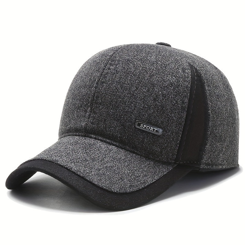 Pandaize Winter Wool Baseball Cap with Ear Flaps - Auturnn Thicken Cotton, Quality & Style