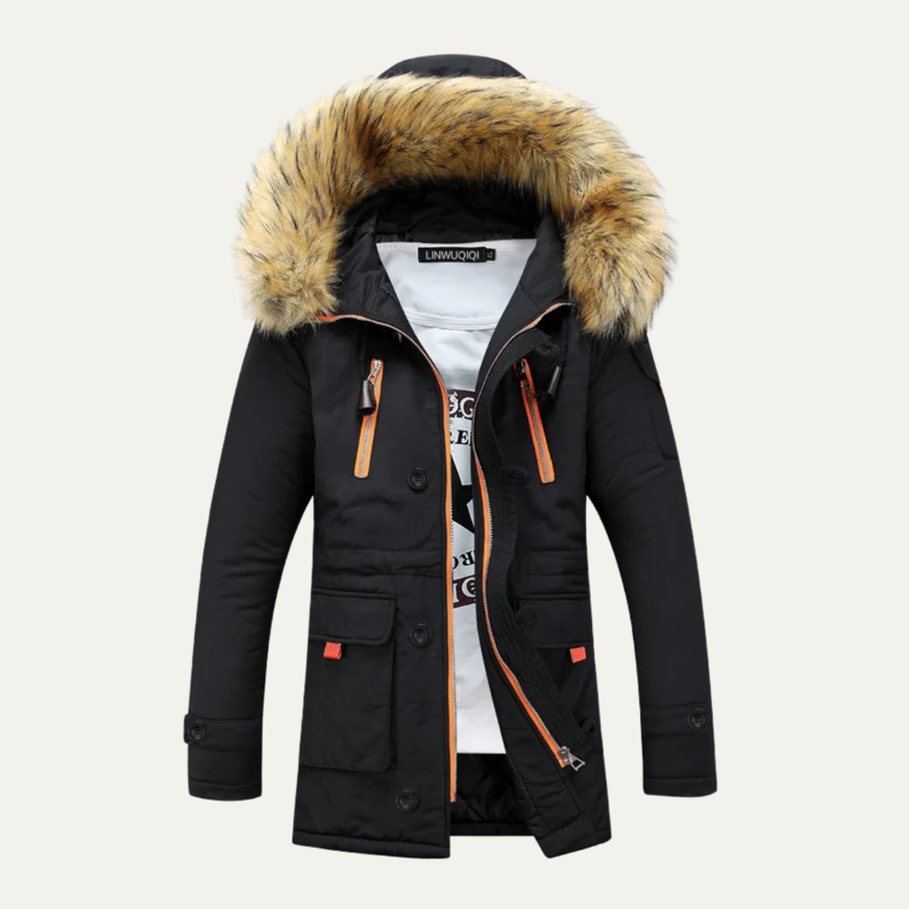 Warm Waterproof Mens Parka Coat with Fleece Lining