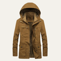 Thermal Men's Fleece Hooded Parka with Multiple Pockets