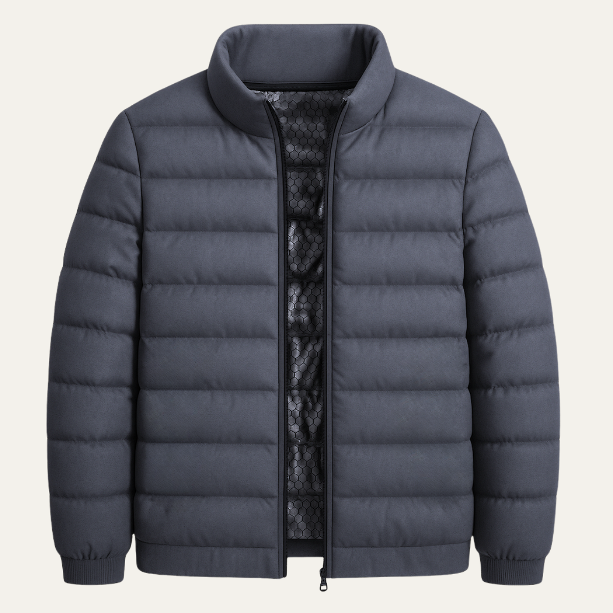 Warm Men's Insulated Ski Jacket with Thermal Lining - Gray