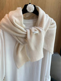 Wool Knitted Asymmetrical Shawl
