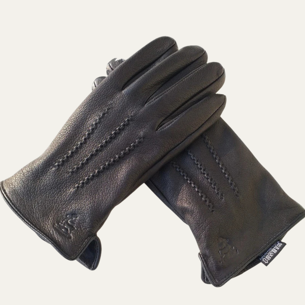 Thermal Insulated Mens Leather Snow Gloves