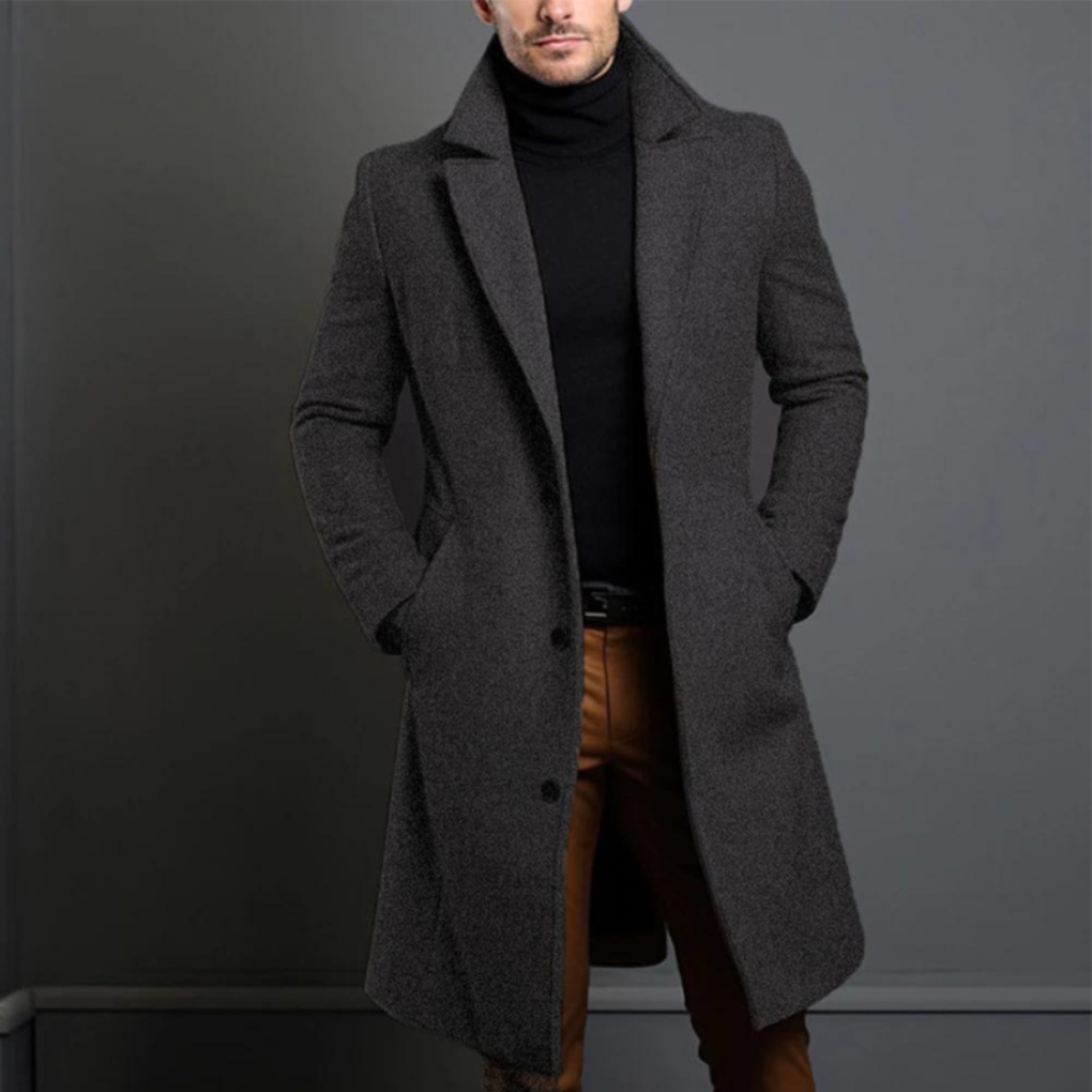 Classic Men's Winter Wool Overcoat