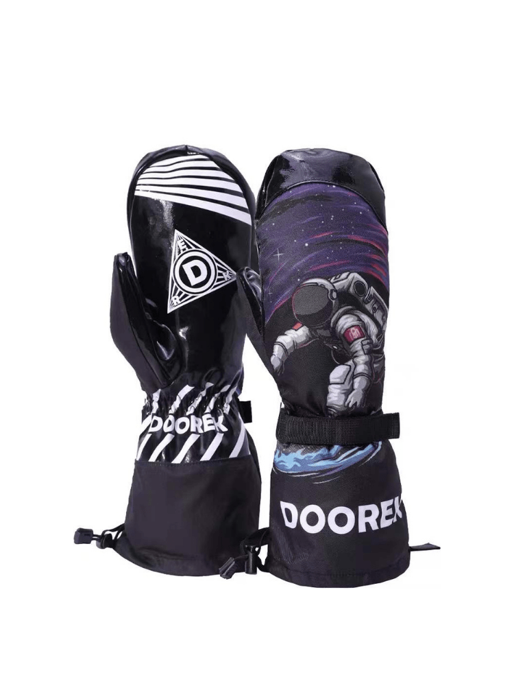 Women's Ski Glove Shaped Long Mittens - DOOREK