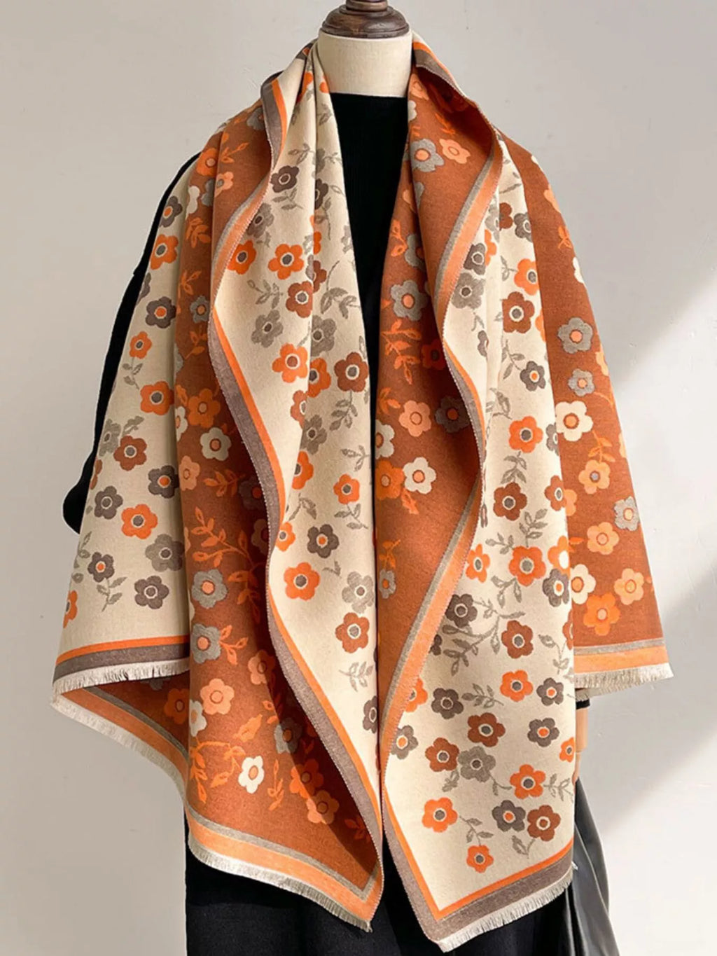 Ditsy Floral Print Warm Winter Scarf