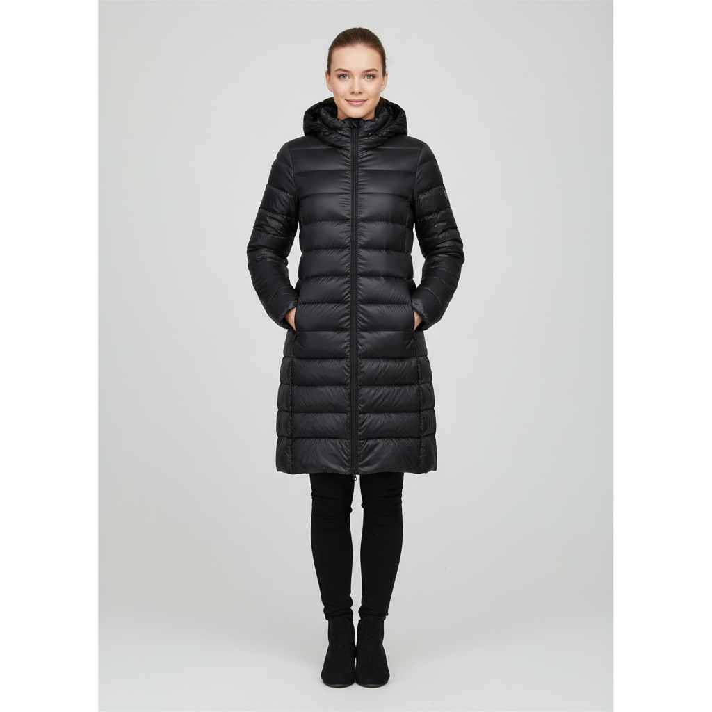 Women's Down Coat Slim Fit Hooded Jacket