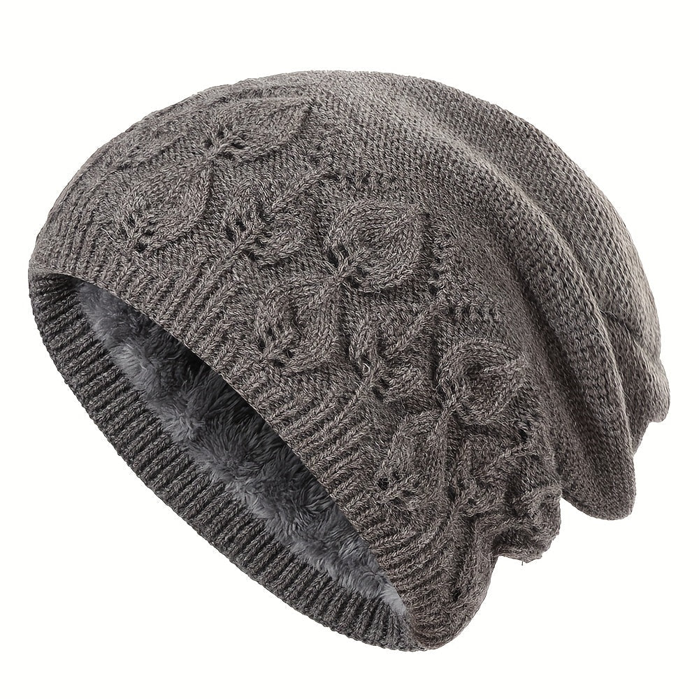 Pandaize Unisex Vintage Knitted Fleece Beanie
