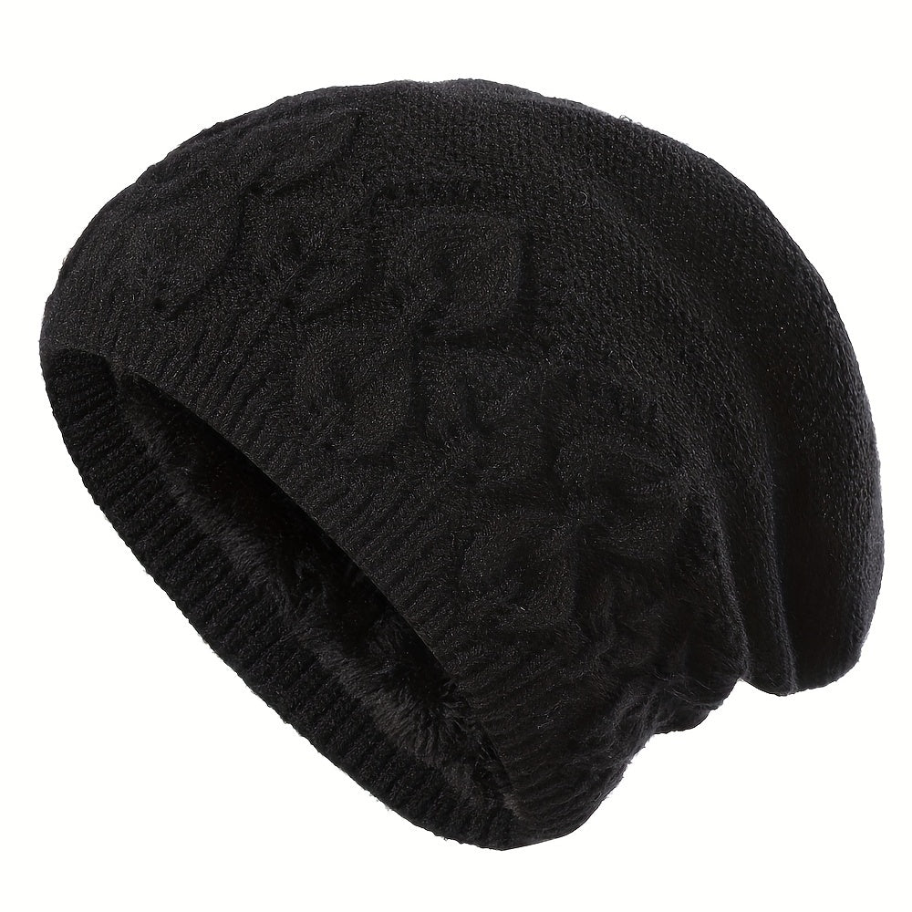 Pandaize Unisex Vintage Knitted Fleece Beanie
