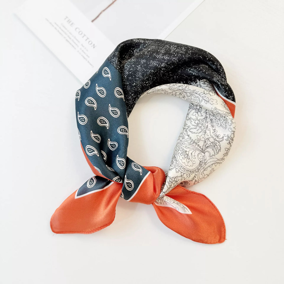 Small Printed Silk Square Scarf