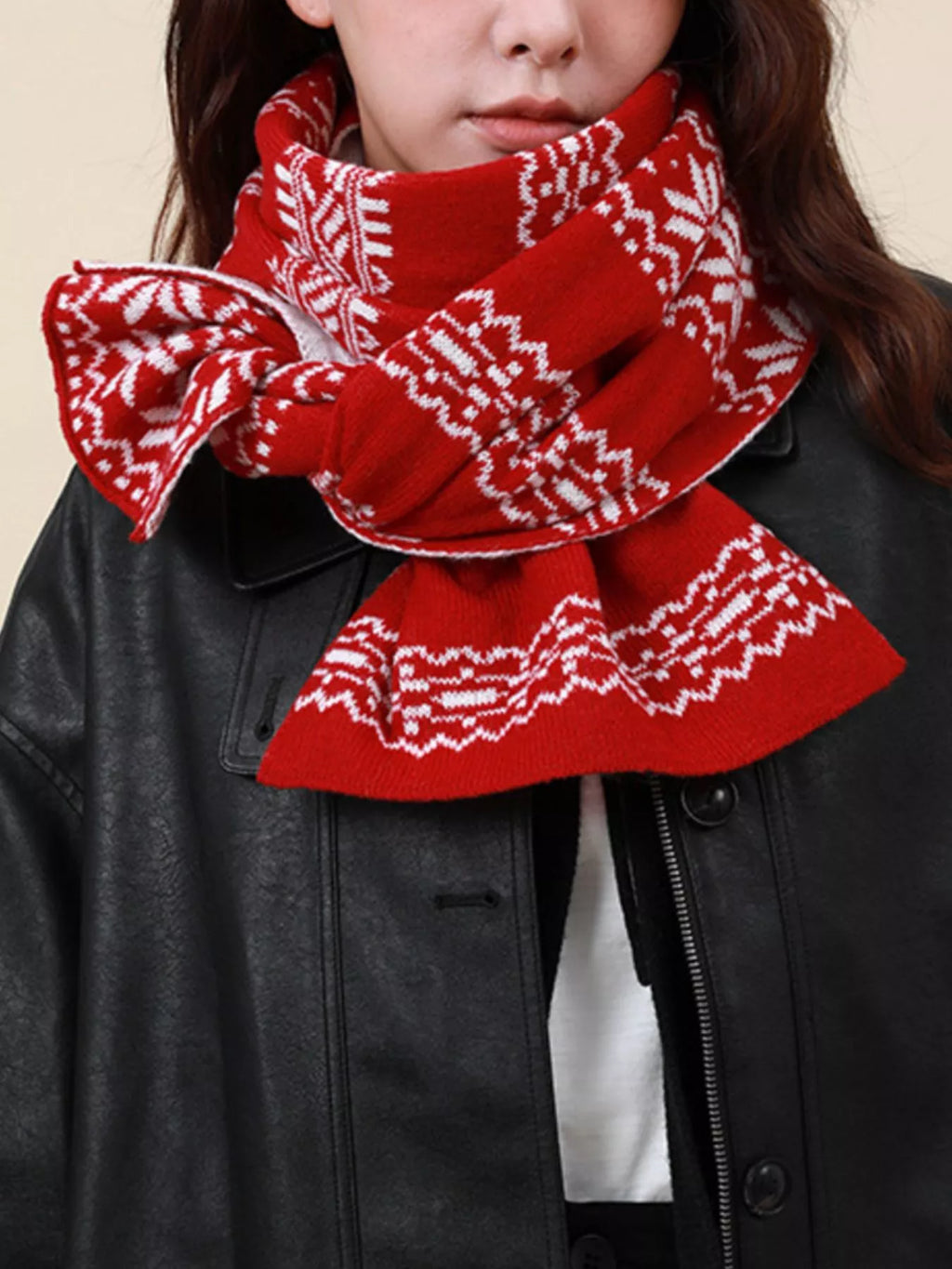Christmas Snowflake Knit Scarf