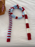 Red Striped Knitted Warm Skinny Scarf