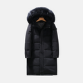 Casual Fit Down Jacket | Fur Hooded Puffer Coat