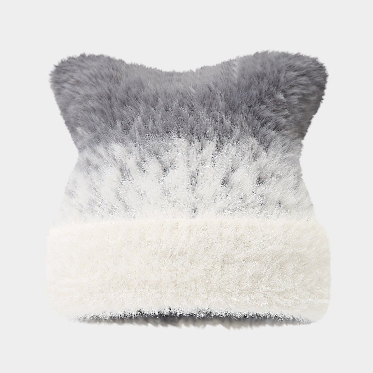 Cute Cat Ear Gradient Beanie - Cozy Knit Hat