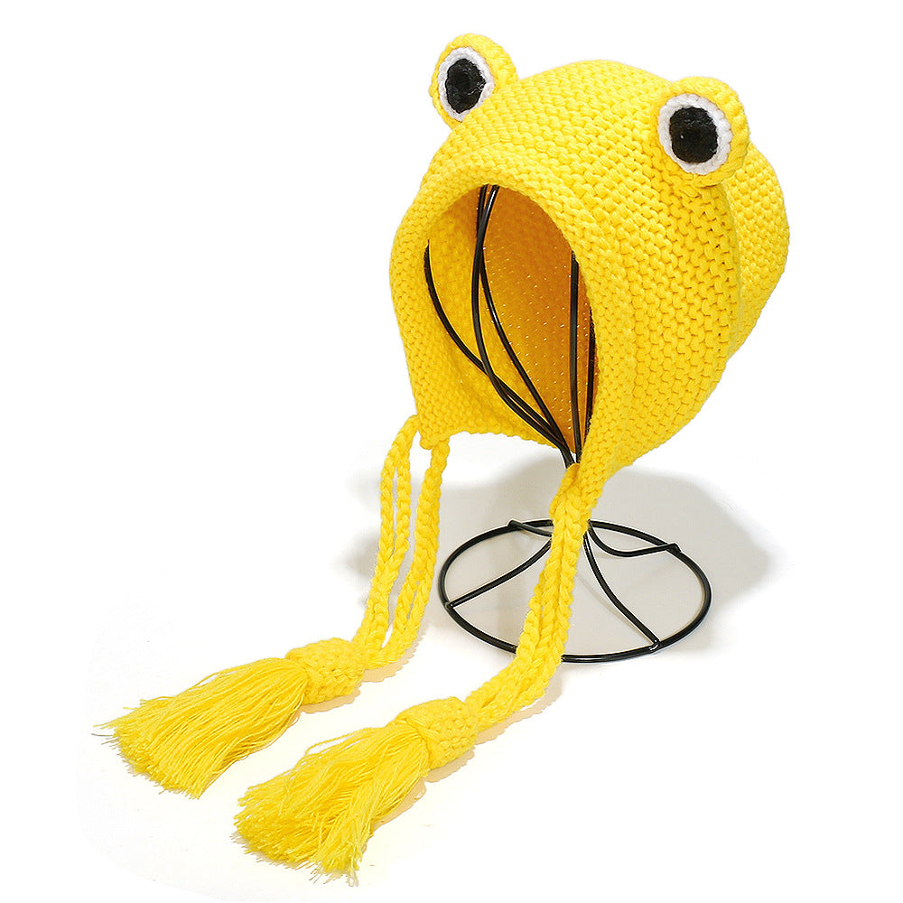 Cute Frog Earflap Beanie for Kids & Adults