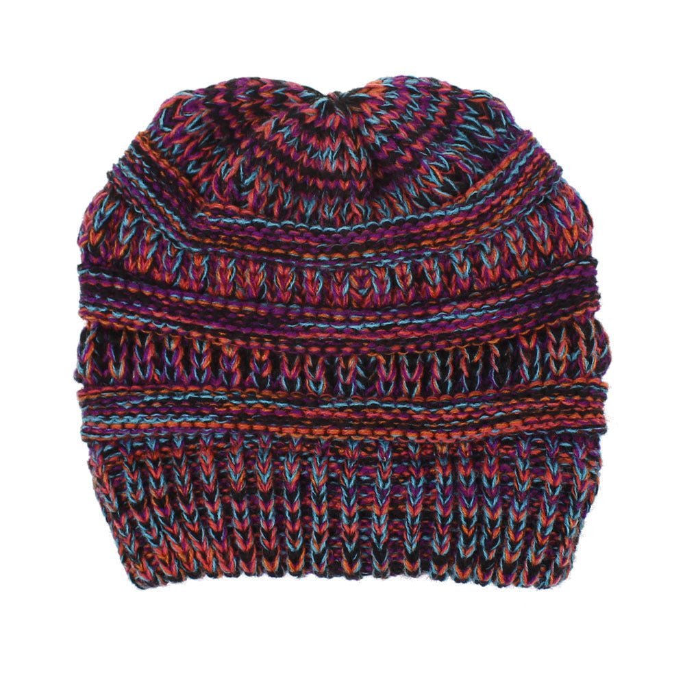Chic Ponytail Knit Hat - Cozy & Stylish
