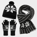 Cozy Snowflake Knit Hat, Scarf & Glove Set