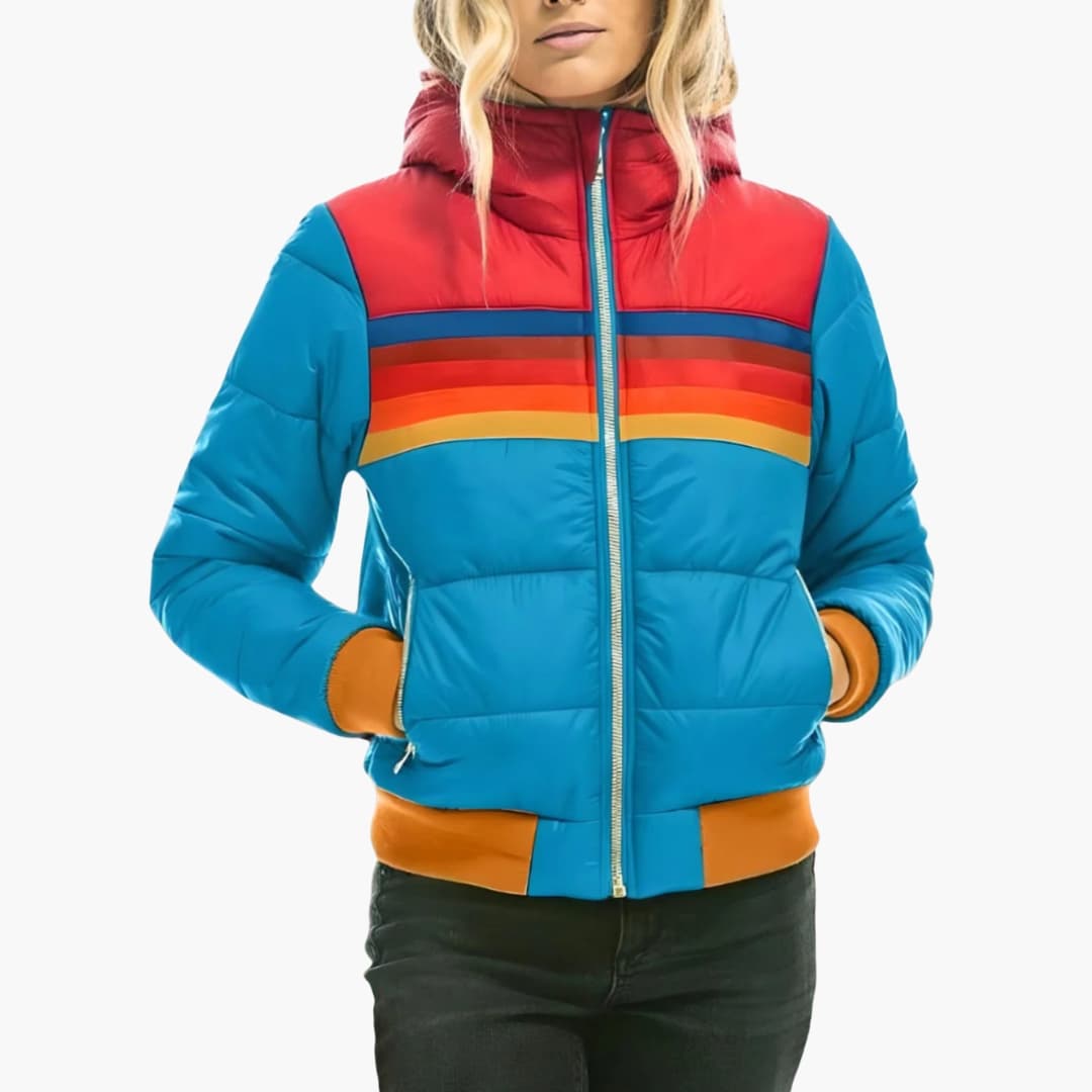 Warm Women's Parka Coat with Hood and Zip