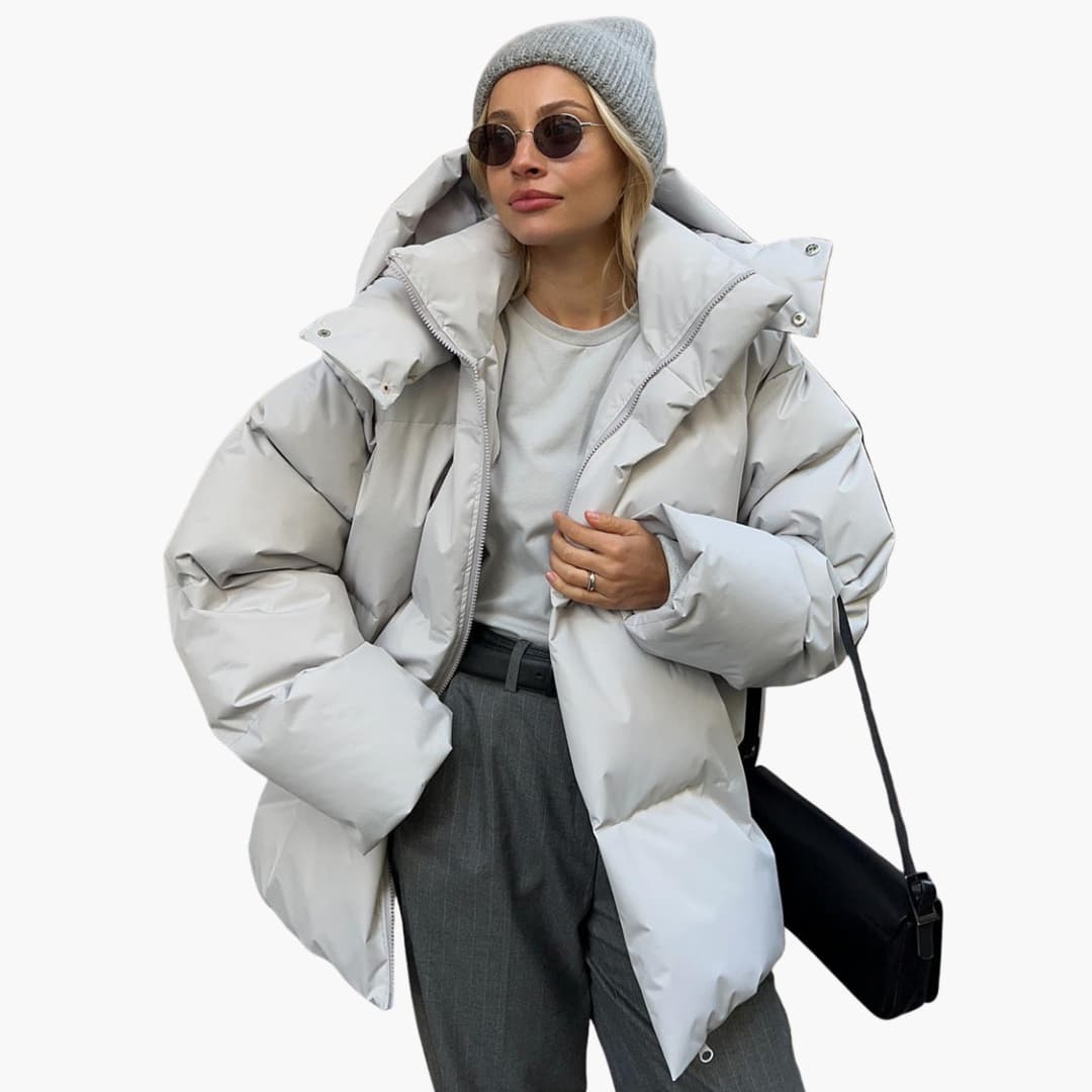 Ladies' Padded Parka with High Neckline