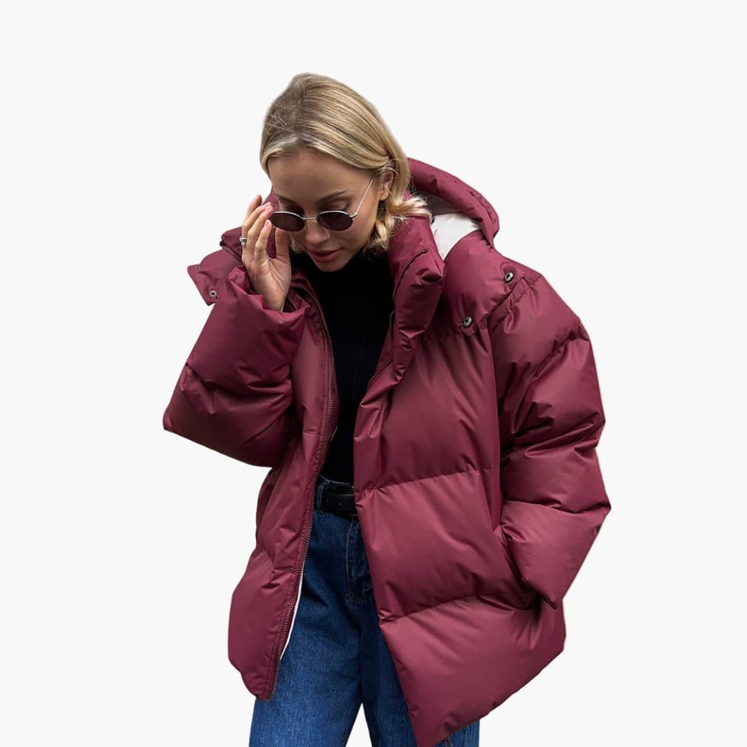 Ladies' Padded Parka with High Neckline