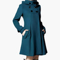 Warm Women's Parka with Hood and Buttons