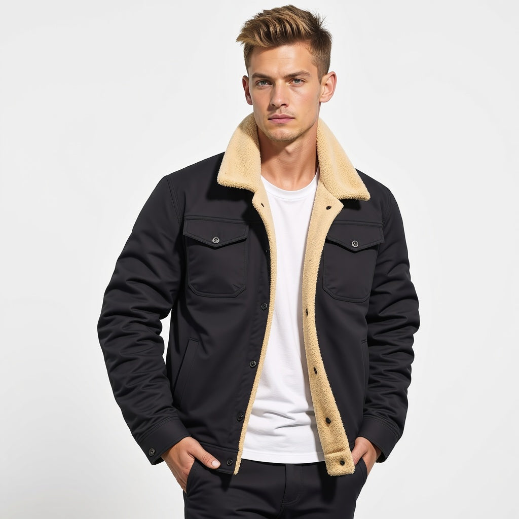 Warm Fleece Lined Men's Coat