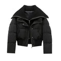 Warm Quilted Down Jacket | Oversized High Neck Coat