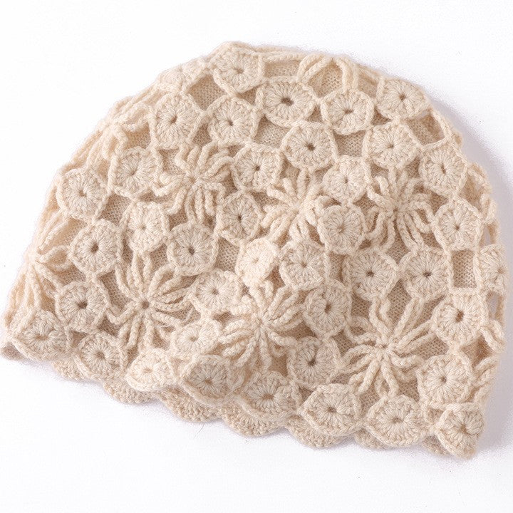 Elegant Plum Blossom Knit Cashmere Hat
