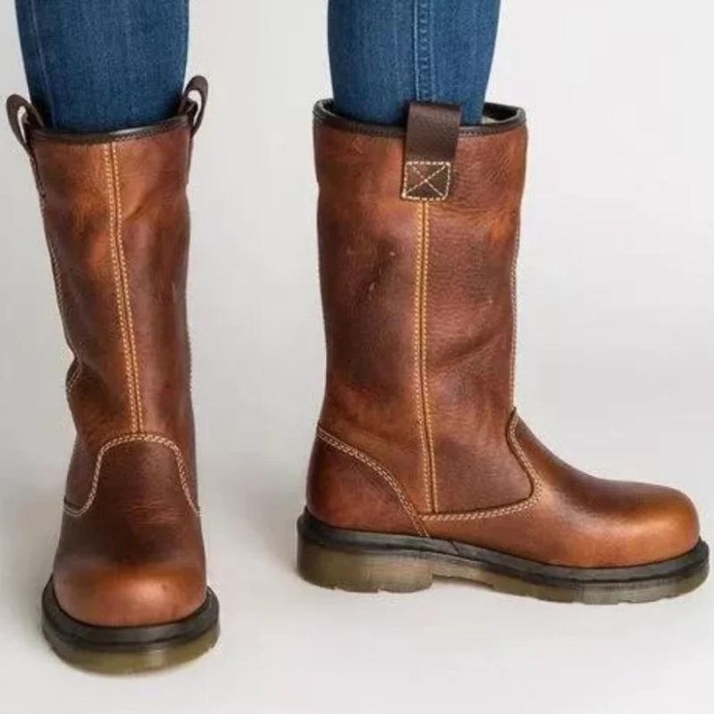 Warm Waterproof Women's Leather Snow Boots