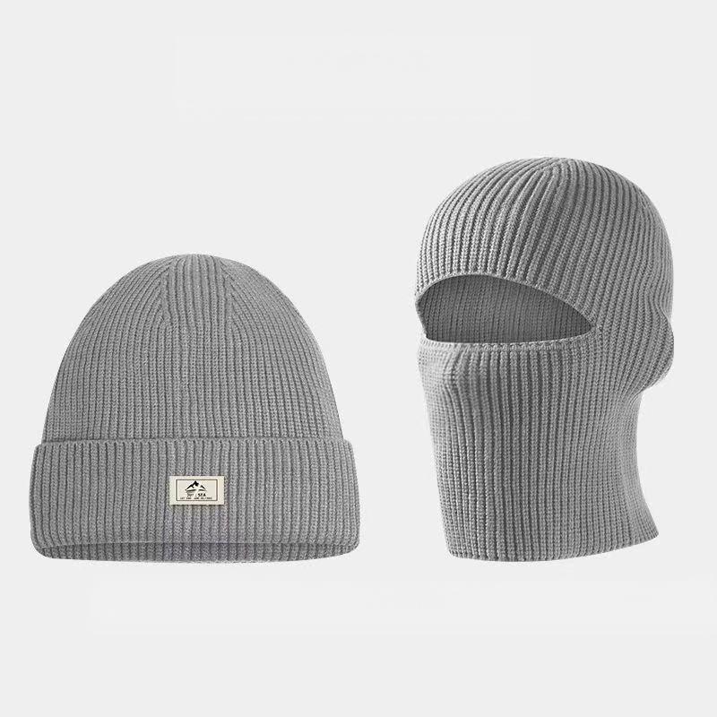 Thickened Knitted Beanie Balaclava 2-in-1 - Winter Warm Cold-Proof Headgear - Unisex Versatile Hat