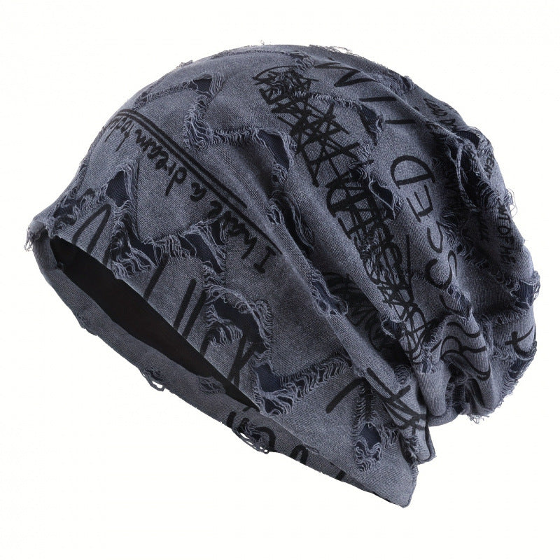 Letter Printed Slouchy Beanie - Unisex Thin Outdoor Sports Headwrap - Spring Autumn Casual Knitted Hat