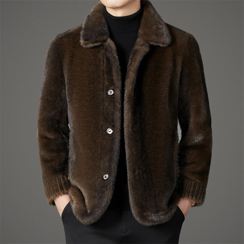 Luxurious Mink Collar Jacket