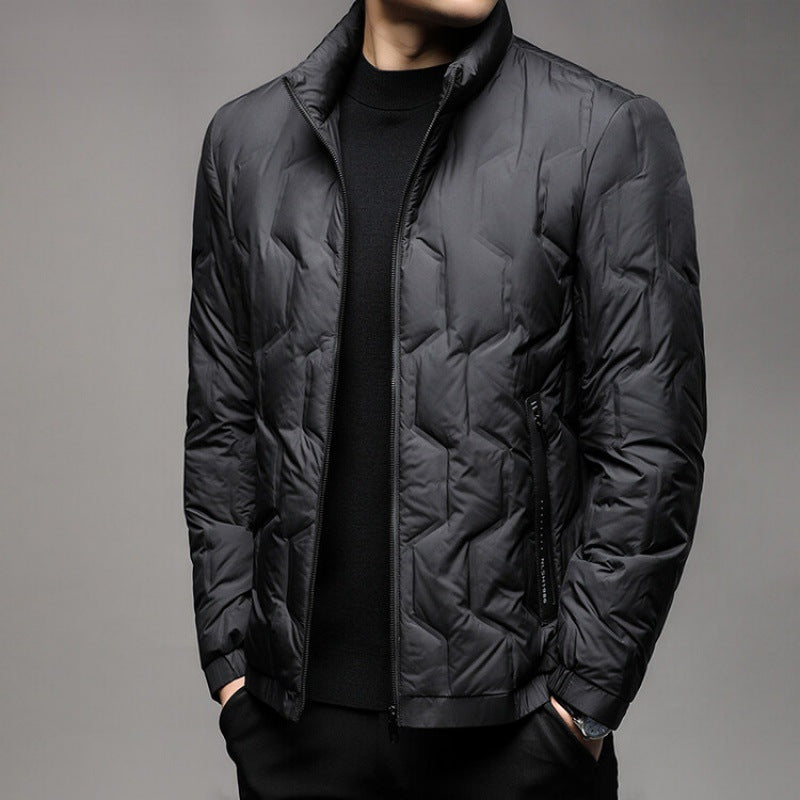 Warm Quilted Puffer Coat with Zip Front
