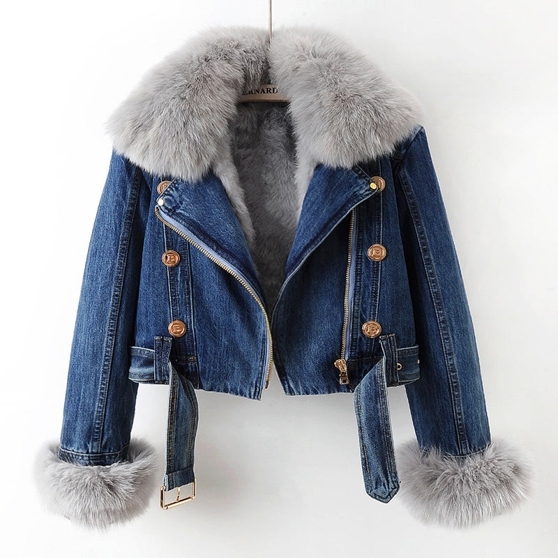 Luxury Fur Lined Leather Biker Jacket