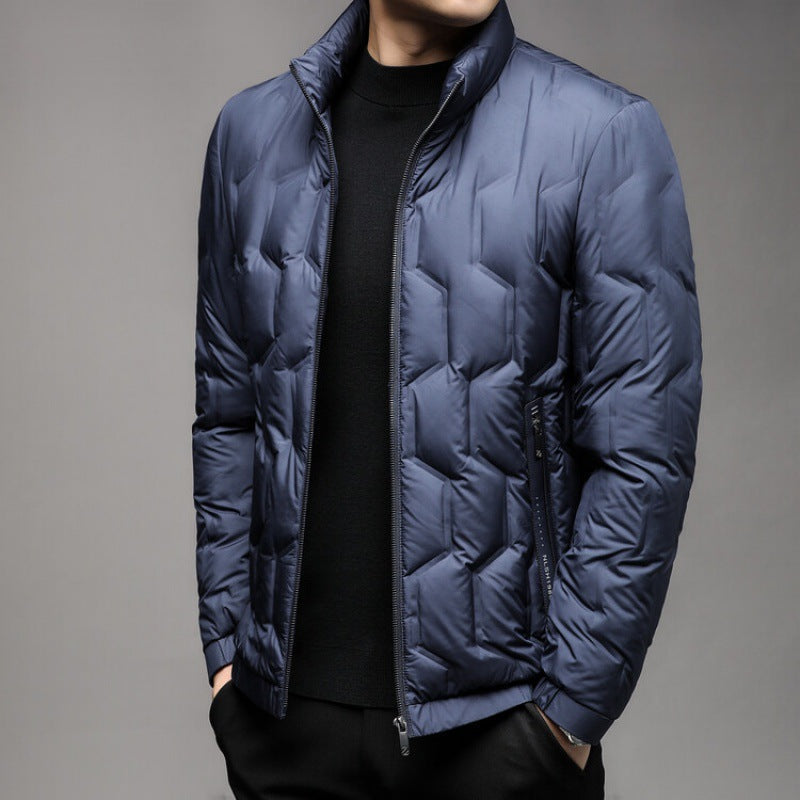 Warm Quilted Puffer Coat with Zip Front