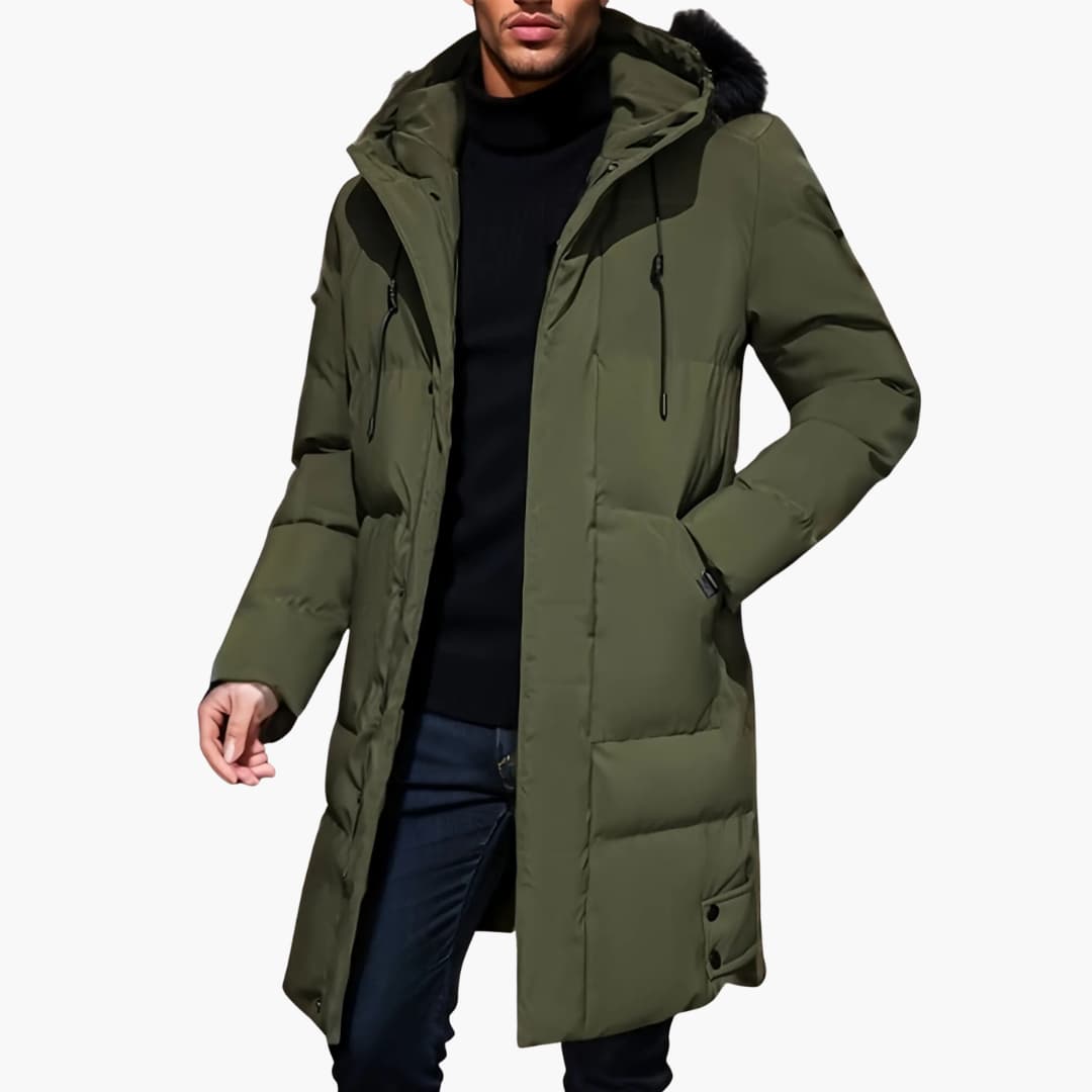 Warm Waterproof Parka for Men with Adjustable Hood